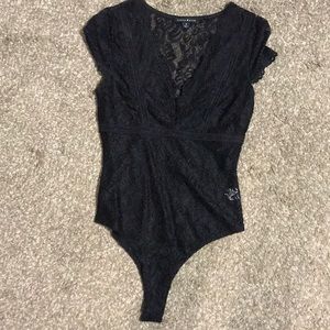 Black lace body suit